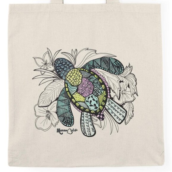 Sea Turtle Small Tote Bag by Momma Balisti - Reusable Canvas Bag @MommaBalisti - Picture 1 of 5